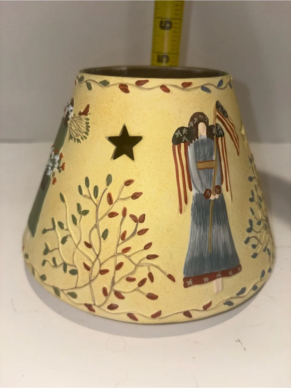 Yankee Candle Patriotic Angel Ceramic Luminary - Yellow, Blue, Red